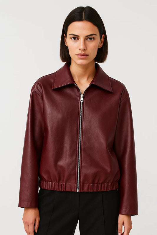 Dames Bikerjas Oversized Elastisch Casual Stijl - StudioMarella
