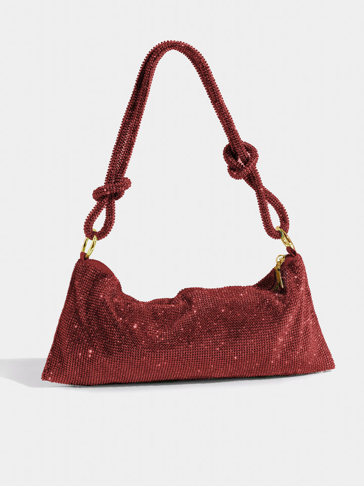 Luxe Schouder tas met Ketting Sluiting Glanzend Leer