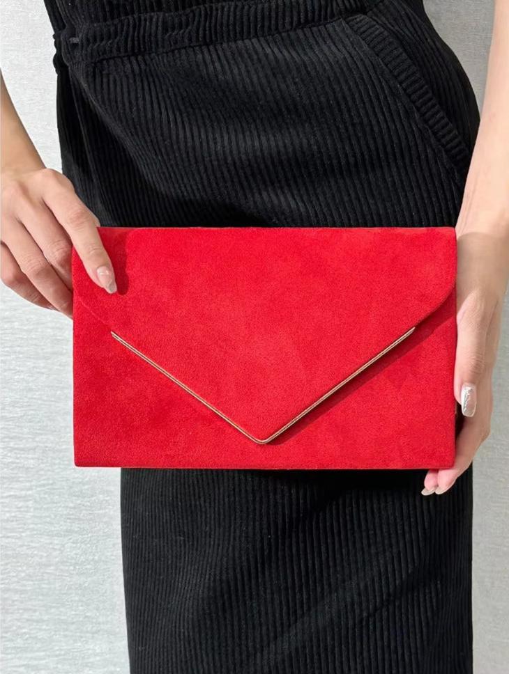 Fluwelen Clutch Avondtasje Suède Stijl Elegant