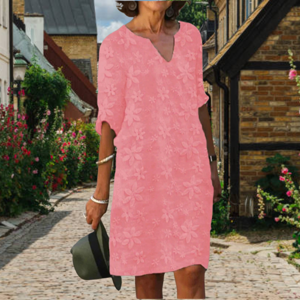 Zomerjurk V-hals Bloemjurk Elegante Jurk voor Vrouw