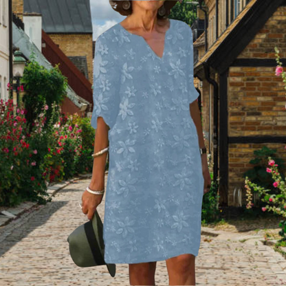 Zomerjurk V-hals Bloemjurk Elegante Jurk voor Vrouw
