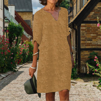 Zomerjurk V-hals Bloemjurk Elegante Jurk voor Vrouw