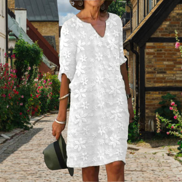 Zomerjurk V-hals Bloemjurk Elegante Vrouwenjurk - StudioMarella