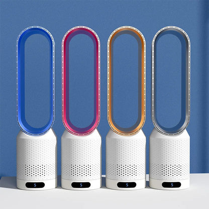 Torenventilator Zonder Bladen 3-in-1 Luchtreiniger HEPA Filter UV Ionisator Wit Woonkamer Slaapkamer Bladloze Ventilator Stille Luchtkoeler Kantoor