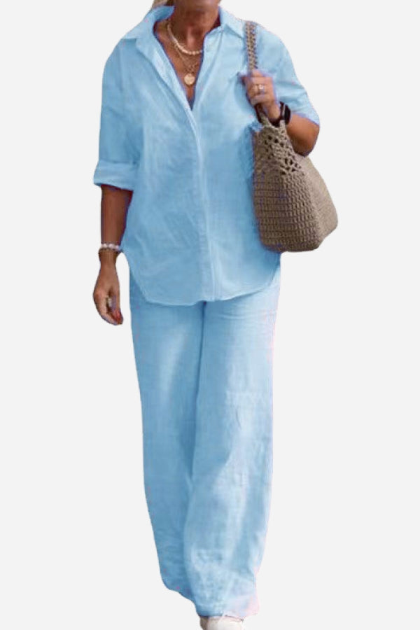 Vrouwelijke Pyjama Set met Broek en Blouse
