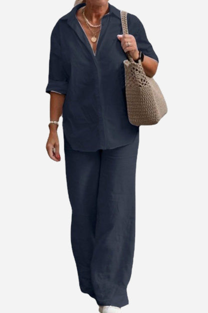 Vrouwelijke Pyjama Set met Broek en Blouse