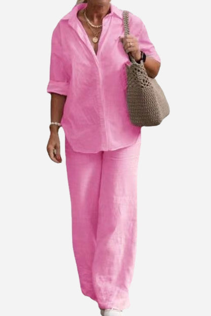 Vrouwelijke Pyjama Set met Broek en Blouse