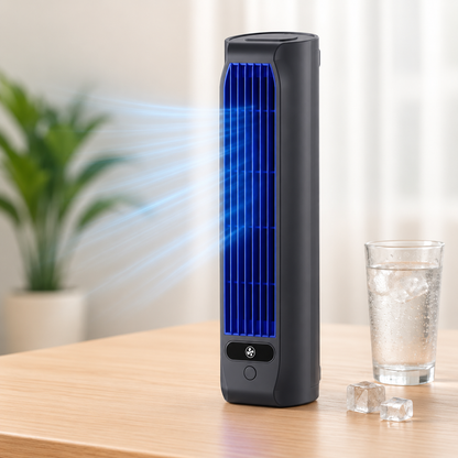 Compacte Wandventilator met Koelfunctie 2000mAh Oplaadbaar Bladloos Ontwerp voor Thuis Kantoor Slaapkamer