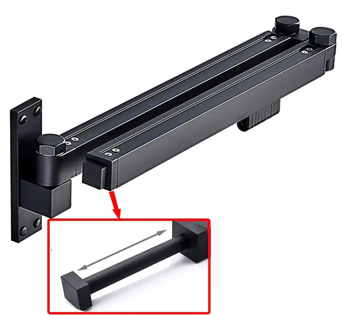 Inklapbaar Wanddroogrek Grijs Aluminium 180° Draaibaar – Ruimtebesparend Waskamerrek voor Kleding & Handdoeken