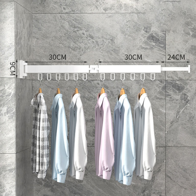 Inklapbaar Wanddroogrek Grijs Aluminium 180° Draaibaar – Ruimtebesparend Waskamerrek voor Kleding & Handdoeken