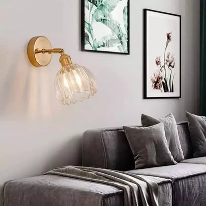 Wandlamp Tulp Retro Glas Bloem Design Metaal Vintage Sfeerverlichting