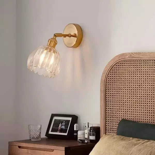 Wandlamp Tulp Retro Glas Bloem Design Metaal Vintage Sfeerverlichting
