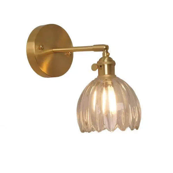 Wandlamp Tulp Retro Glas Bloem Design Metaal Vintage Sfeerverlichting