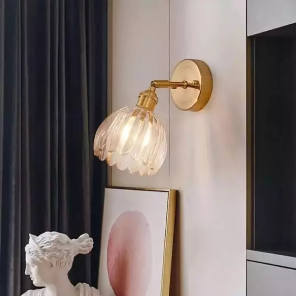 Wandlamp Tulp Retro Glas Bloem Design Metaal Vintage Sfeerverlichting