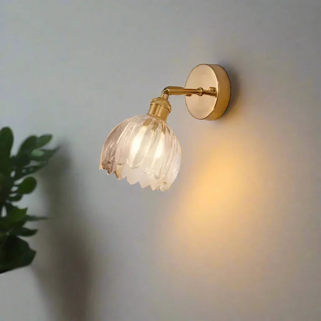 Wandlamp Tulp Retro Glas Bloem Design Metaal Vintage Sfeerverlichting