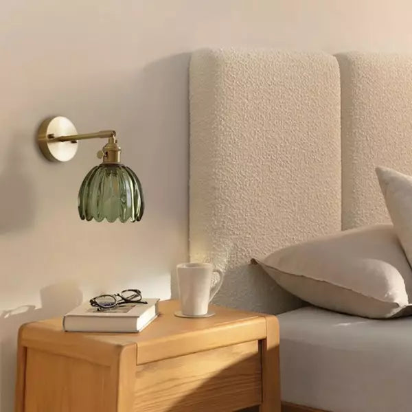 Wandlamp Tulp Retro Glas Bloem Design Metaal Vintage Sfeerverlichting
