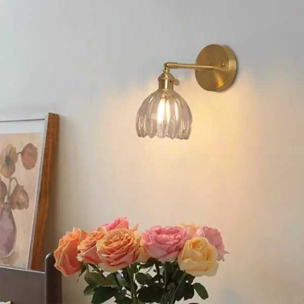 Wandlamp Tulp Retro Glas Bloem Design Metaal Vintage Sfeerverlichting