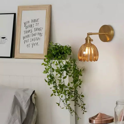 Wandlamp Tulp Retro Glas Bloem Design Metaal Vintage Sfeerverlichting