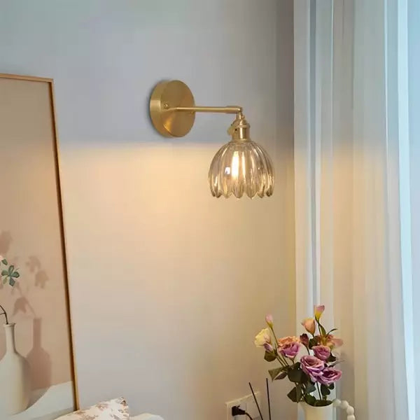 Wandlamp Tulp Retro Glas Bloem Design Metaal Vintage Sfeerverlichting