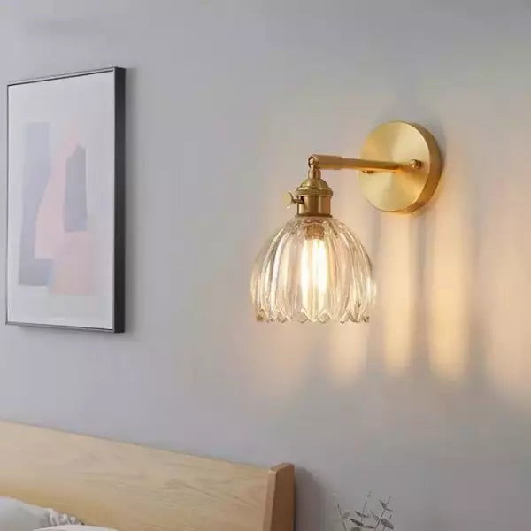 Wandlamp Tulp Retro Glas Bloem Design Metaal Vintage Sfeerverlichting