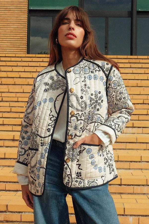 Vrouwelijke Bloemenjas Dames Kleding Vintage Look