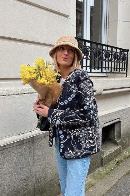 Vrouwelijke Bloemenjas Dames Kleding Vintage Look