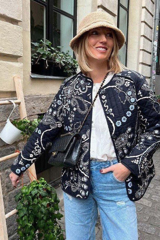 Vrouwelijke Bloemenjas Dames Kleding Vintage Look