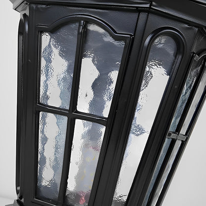 Zonnelamp Paal Buitenlamp Zwart Aluminium Tuin Oprit Sokkel Lantaarn Vintage Solar Tuinverlichting Hekpaal Lamp Buitenverlichting