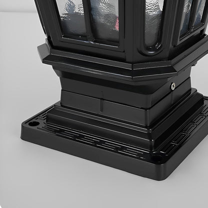 Zonnelamp Paal Buitenlamp Zwart Aluminium Tuin Oprit Sokkel Lantaarn Vintage Solar Tuinverlichting Hekpaal Lamp Buitenverlichting