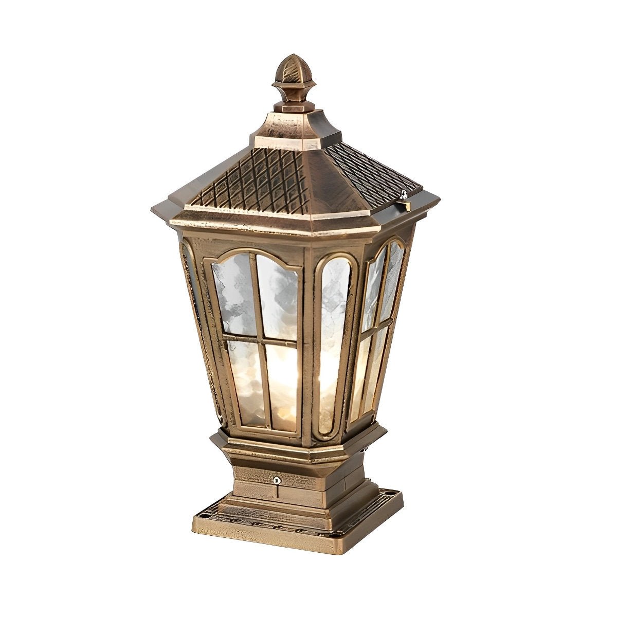 Zonnelamp Paal Buitenlamp Zwart Aluminium Tuin Oprit Sokkel Lantaarn Vintage Solar Tuinverlichting Hekpaal Lamp Buitenverlichting