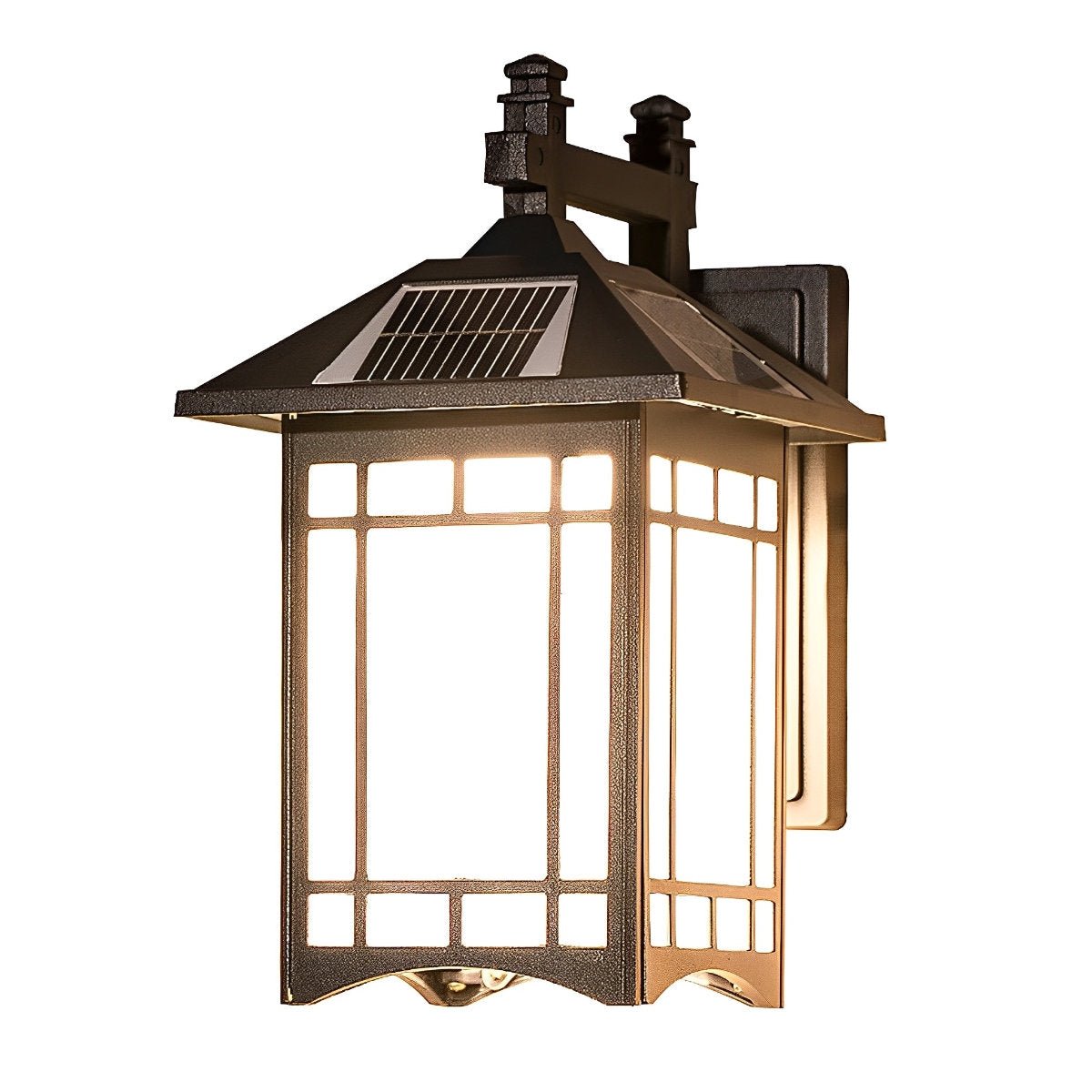 Buitenlamp Solar Wandlamp Aluminium Zwart Brons Tuin Klassiek Lantaarn Buiten Wandverlichting Zonne-energie IP55 Villa Oprit Veranda