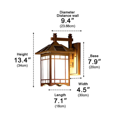 Buitenlamp Solar Wandlamp Aluminium Zwart Brons Tuin Klassiek Lantaarn Buiten Wandverlichting Zonne-energie IP55 Villa Oprit Veranda