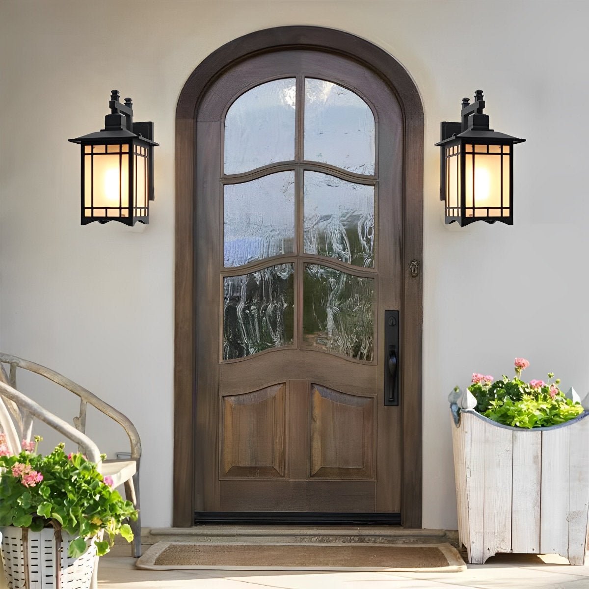 Buitenlamp Solar Wandlamp Aluminium Zwart Brons Tuin Klassiek Lantaarn Buiten Wandverlichting Zonne-energie IP55 Villa Oprit Veranda
