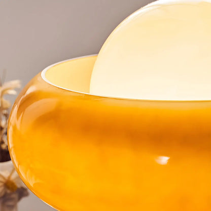 Vloerlamp Glas Retro Bol E27 Metaal Geel 155cm Sfeerverlichting Woonkamer