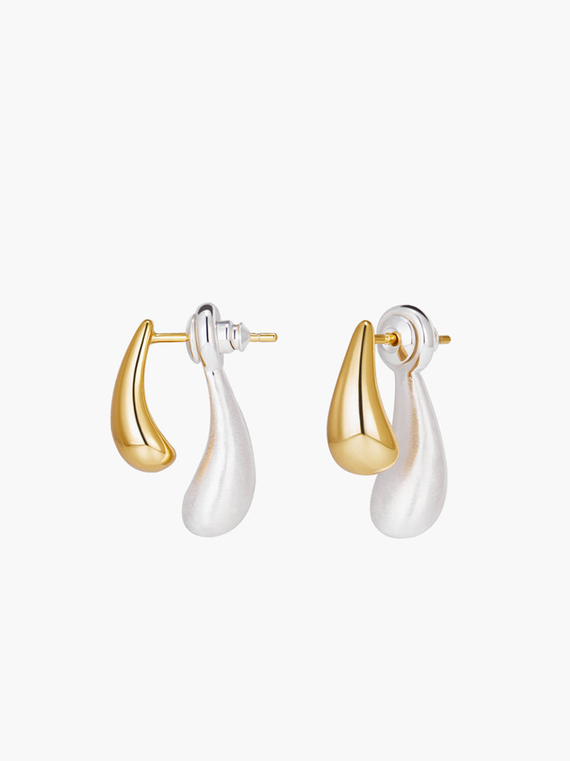 Lente Oorbellen Tweekleurig Waterdruppel Design - StudioMarella