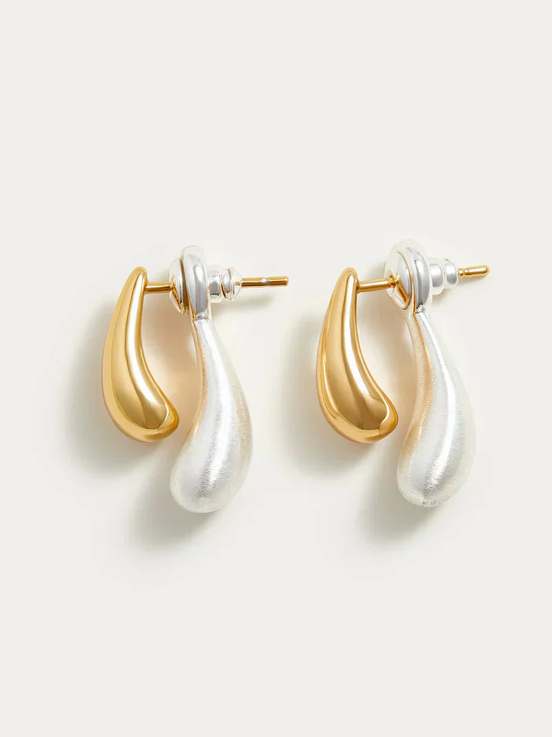 Lente Oorbellen Tweekleurig Waterdruppel Design