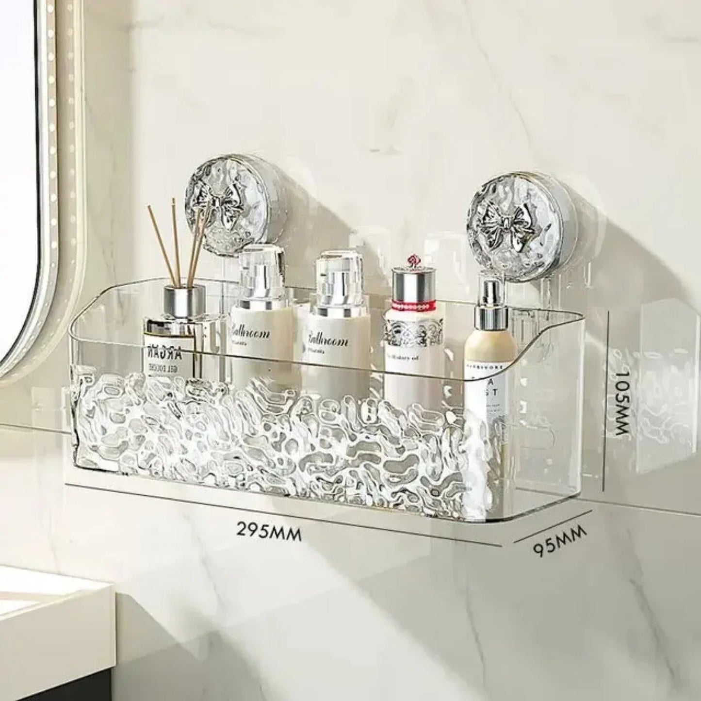 Sansoti | Badkamerrek met Zuignap Zonder Boren – Waterbestendig Douche- & Wandrek voor Badkamer