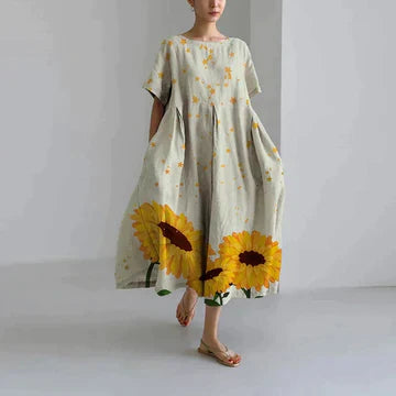 Vrouwelijke Zomerjurk Lange Elegante Bloemenprint