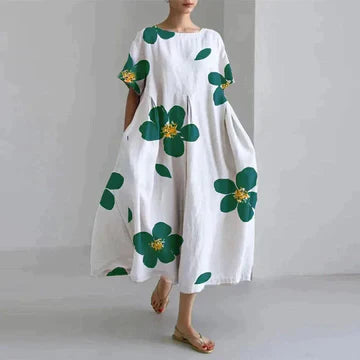 Vrouwelijke Zomerjurk Lange Elegante Bloemenprint