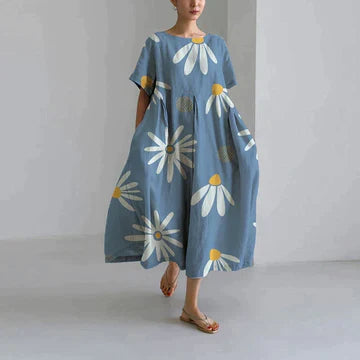 Vrouwelijke Zomerjurk Lange Elegante Bloemenprint