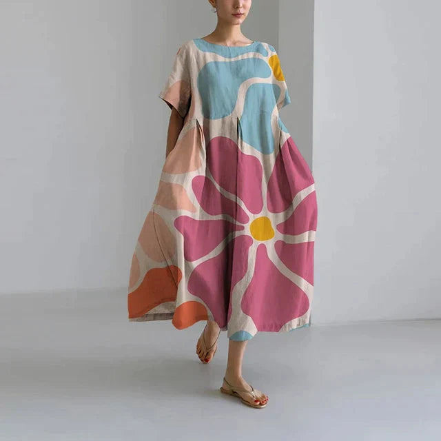 Vrouwelijke Zomerjurk Lange Elegante Bloemenprint - StudioMarella