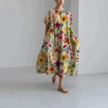 Vrouwelijke Zomerjurk Lange Elegante Bloemenprint