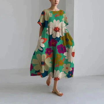 Vrouwelijke Zomerjurk Lange Elegante Bloemenprint