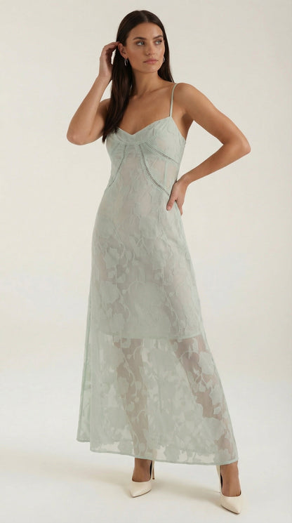 Jurk Dames Getailleerd Maxi Model met Spaghettibandjes