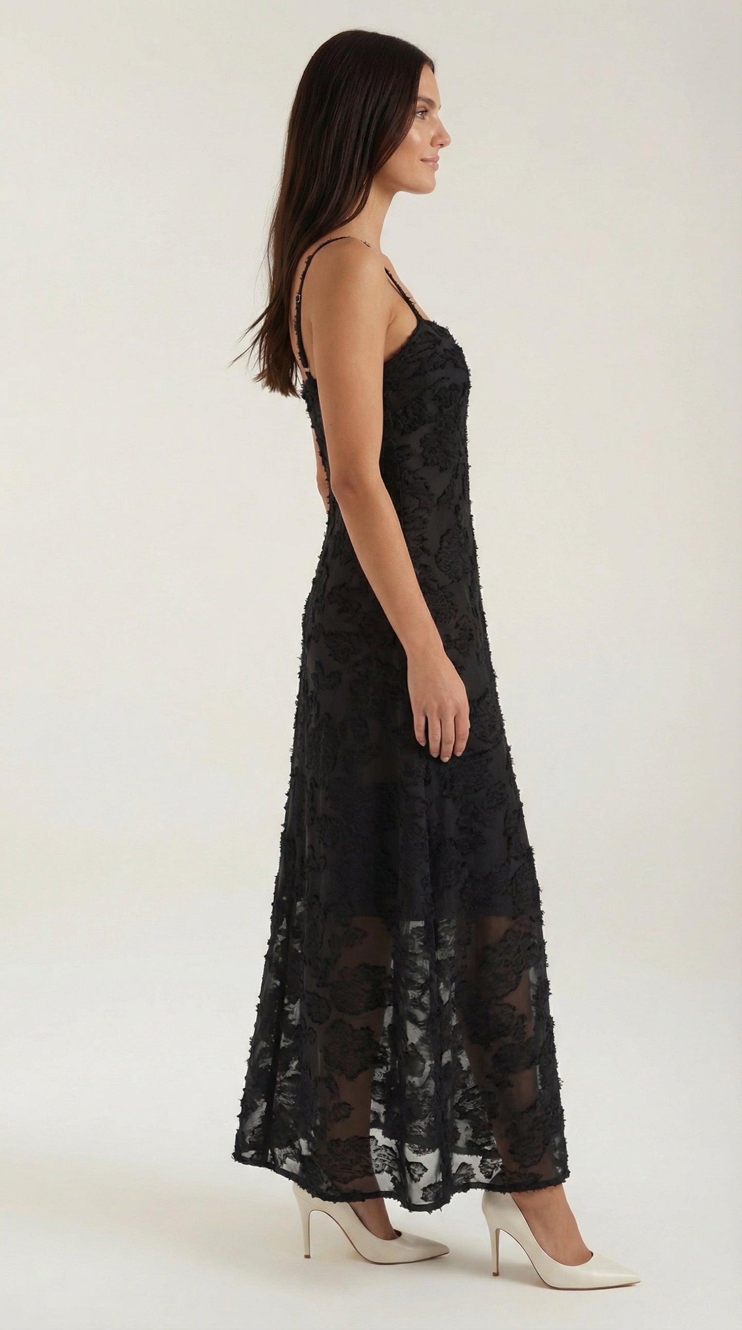Jurk Dames Getailleerd Maxi Model met Spaghettibandjes