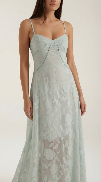 Jurk Dames Getailleerd Maxi Model met Spaghettibandjes