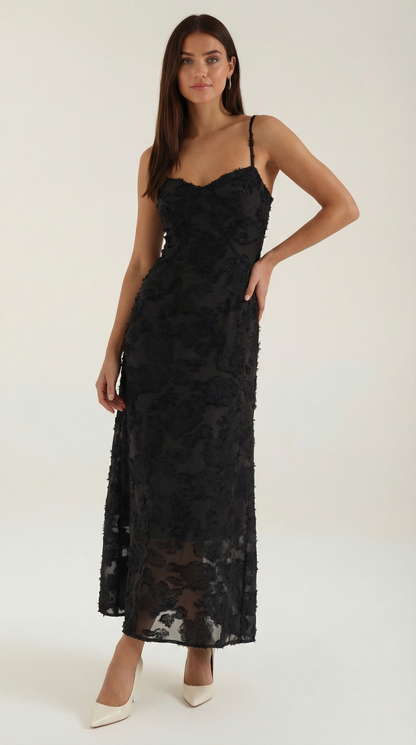 Jurk Dames Getailleerd Maxi Model met Spaghettibandjes