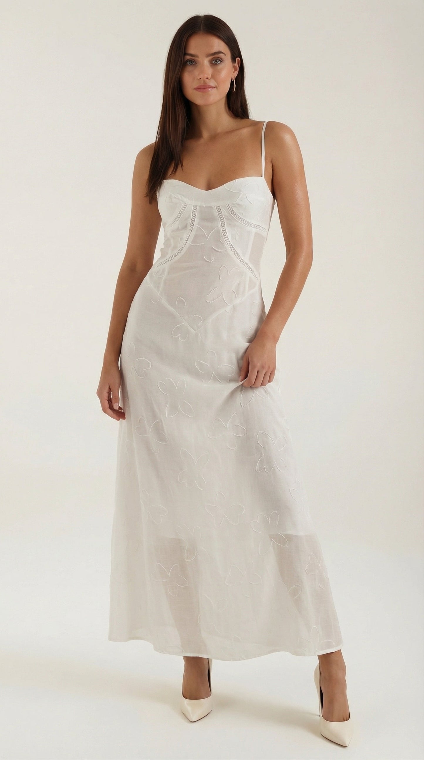 Jurk Dames Getailleerd Maxi Model met Spaghettibandjes - StudioMarella