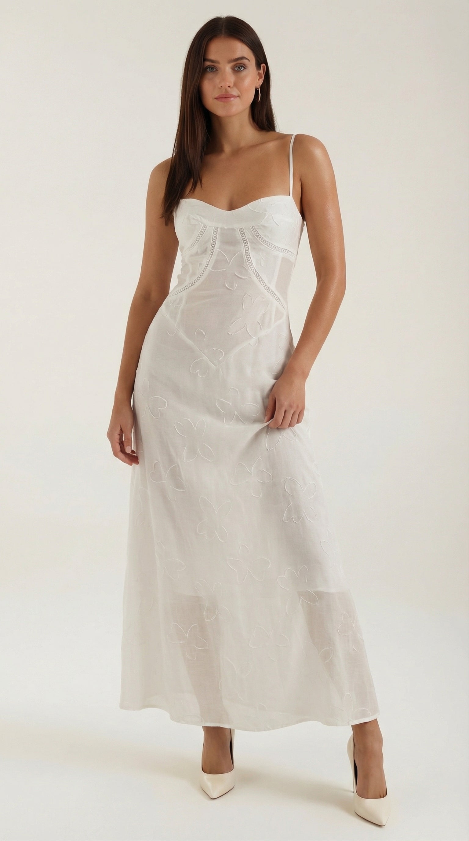 Jurk Dames Getailleerd Maxi Model met Spaghettibandjes - StudioMarella