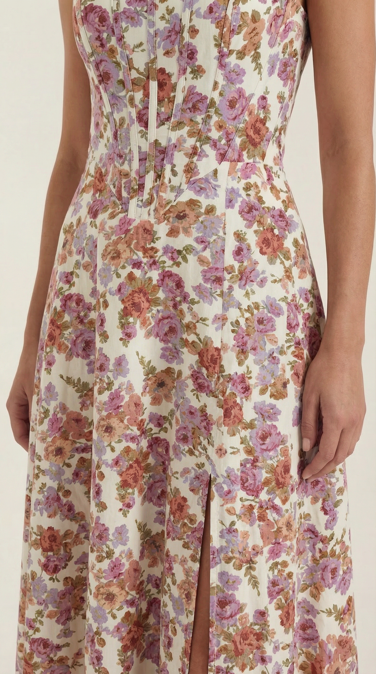 Midi Jurk Dames A-Lijn Bloemenprint Spaghettibandjes